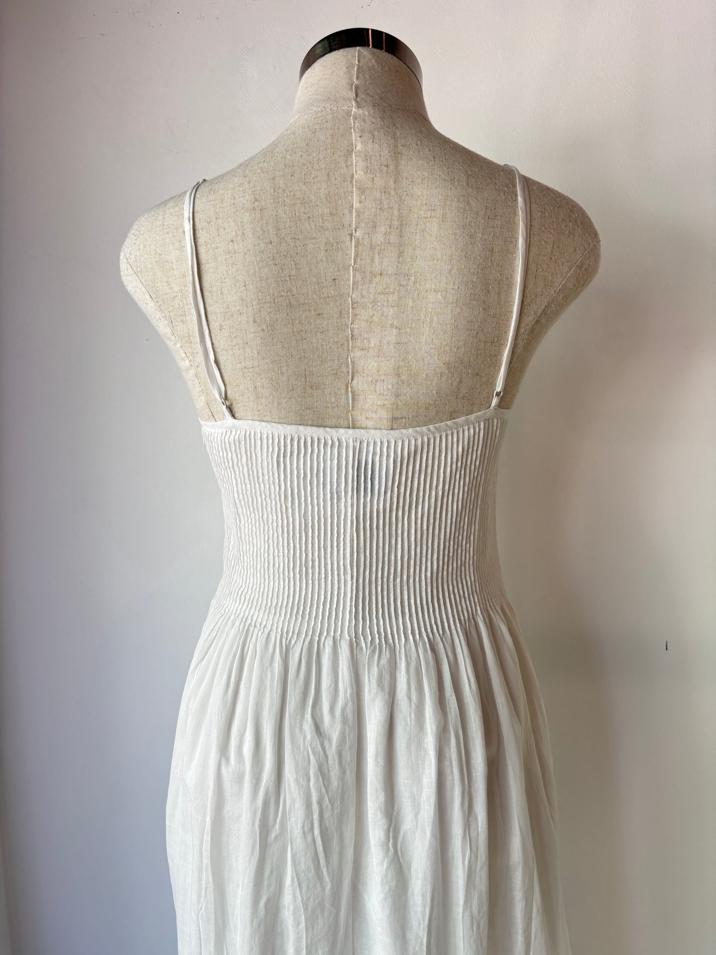 Sir the Label white pintuck midi dress ~ size 1 (au 8)