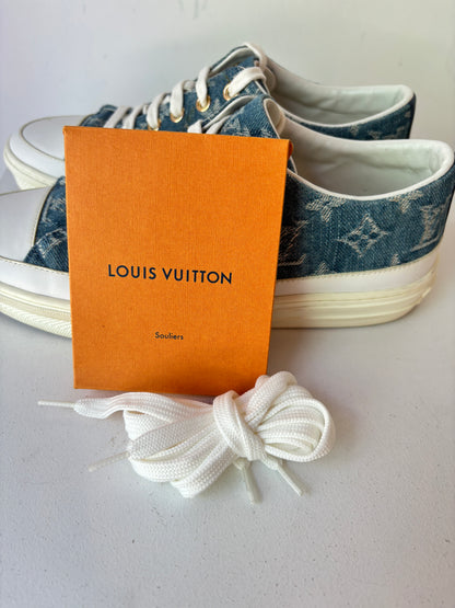 Louis Vuitton 'Steller' denim mongram sneakers ~ size 36