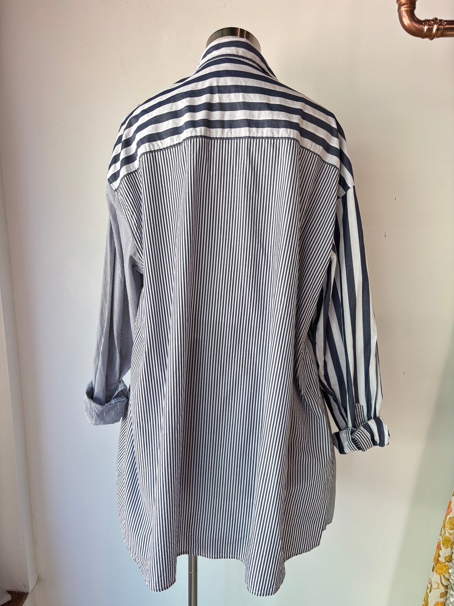 Blanca navy stripe shirt/dress ~ sz O/S