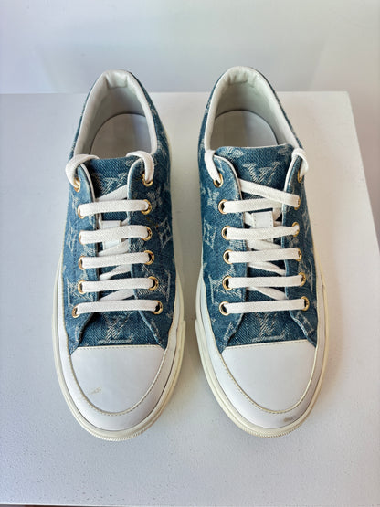 Louis Vuitton 'Steller' denim mongram sneakers ~ size 36