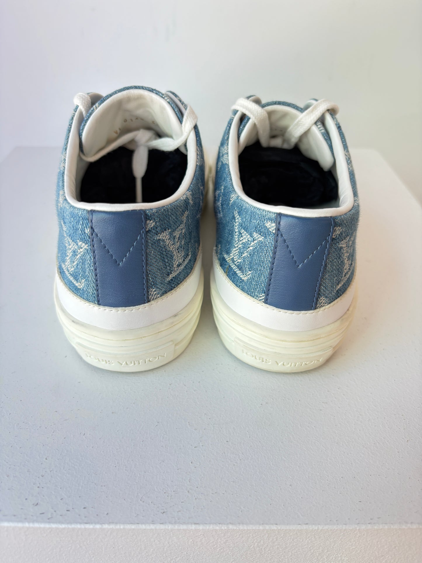 Louis Vuitton 'Steller' denim mongram sneakers ~ size 36