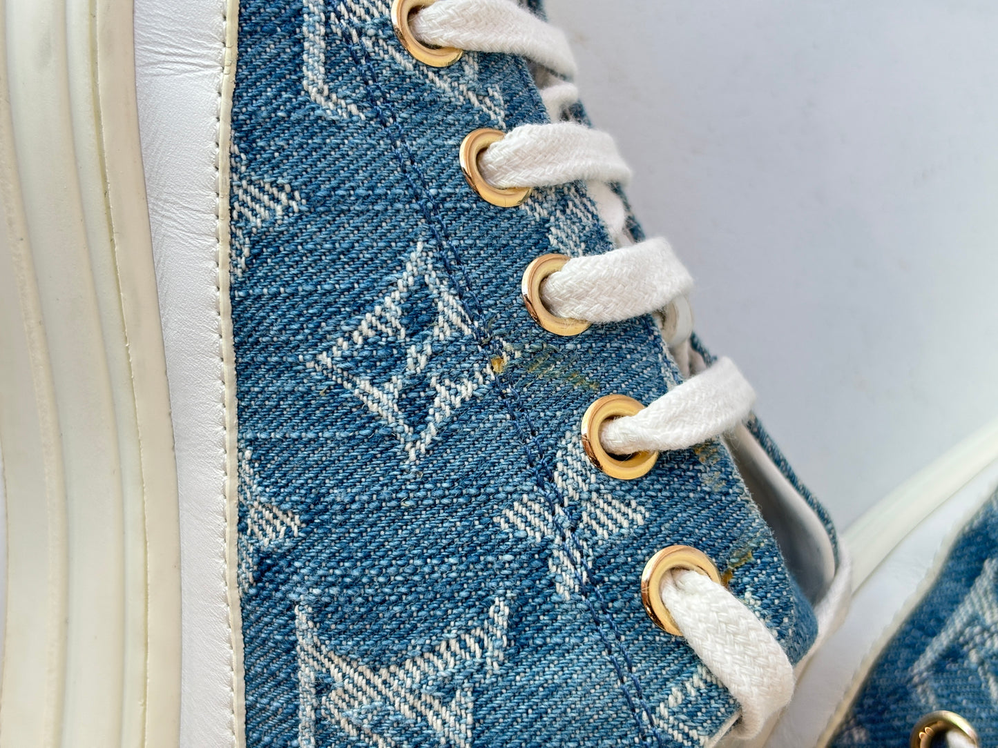 Louis Vuitton 'Steller' denim mongram sneakers ~ size 36